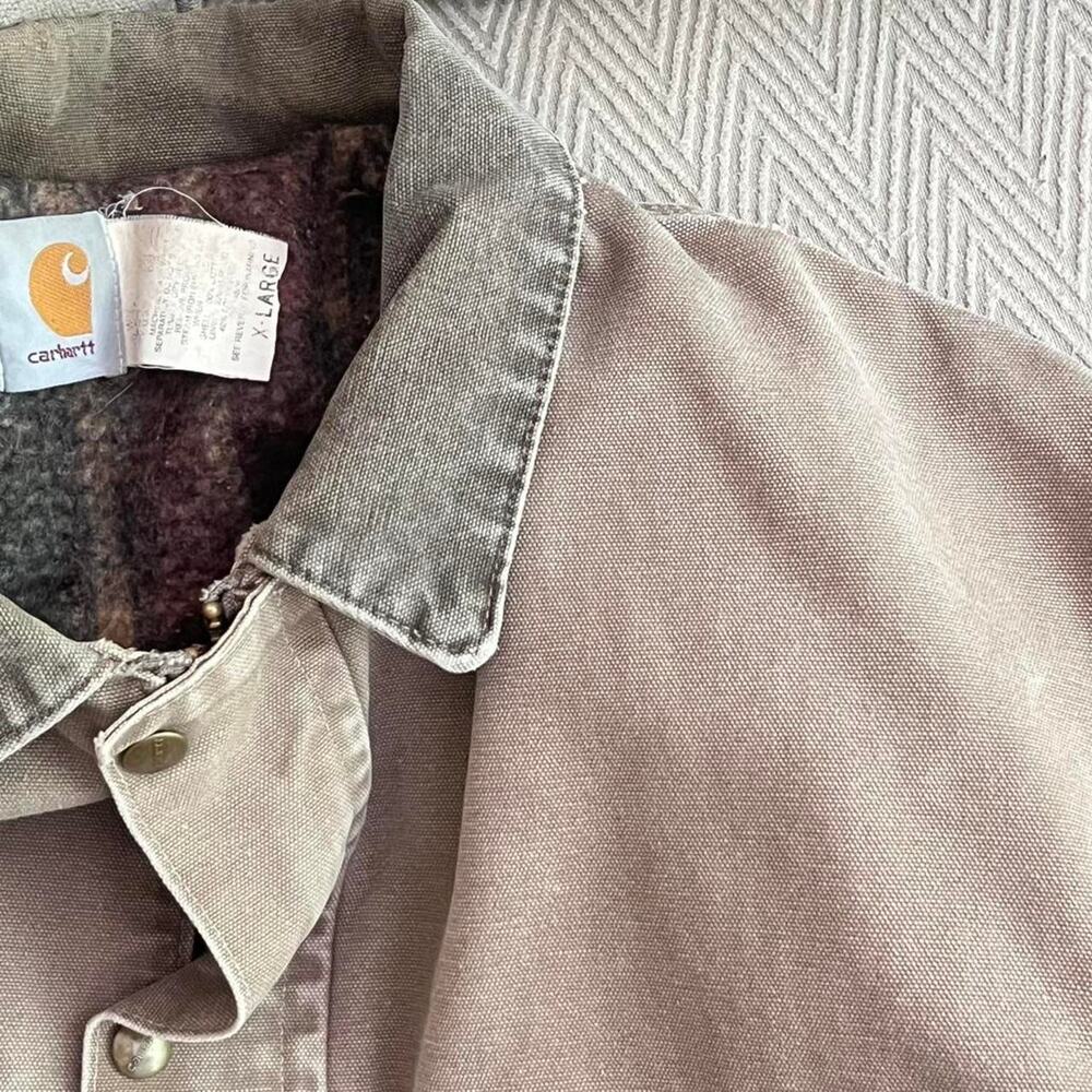 Carhartt Duck Canvas Tan Detroit Jacket Blanket Line Corduroy Collar M Union USA - Picture 5 of 6